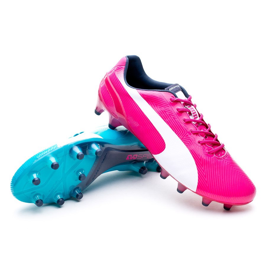 Zapatos de fútbol Puma evoSPEED 1.2 Tricks FG Betroot Purple-Bluebird White  - Tienda de fútbol Fútbol Emotion