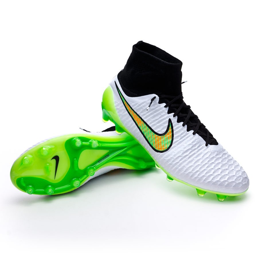 Football Boots Nike Magista Obra FG ACC White-Poison green-Black-Total  orange - Football store Fútbol Emotion