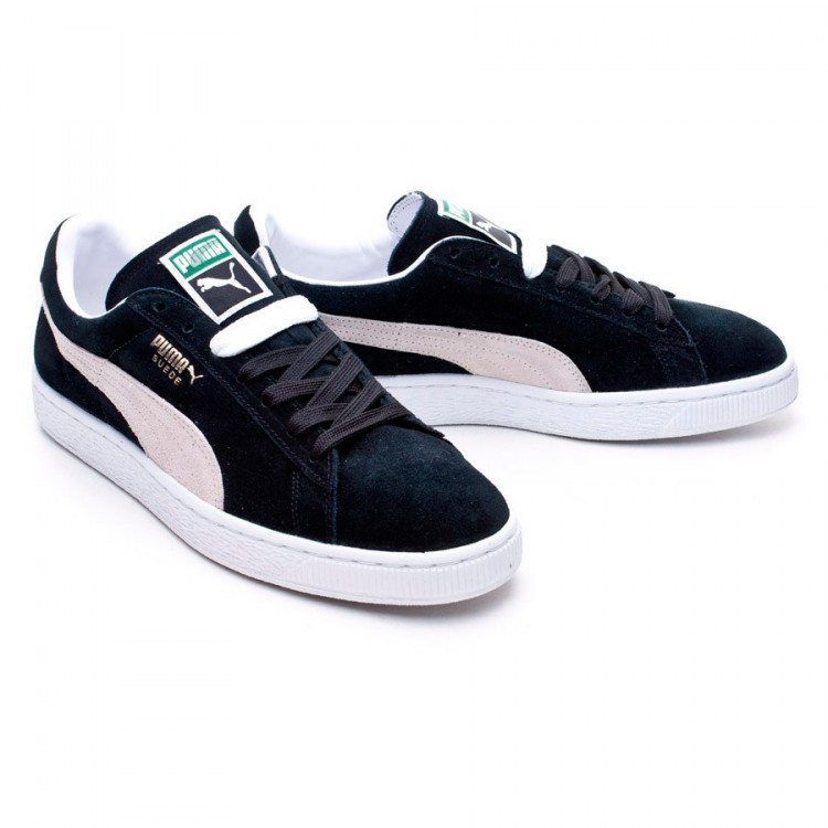 puma suede shoes black and white