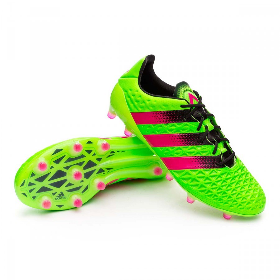 Bota de fútbol adidas Ace 16.1 FG/AG Solar green-Shock pink-Core black -  Tienda de fútbol Fútbol Emotion