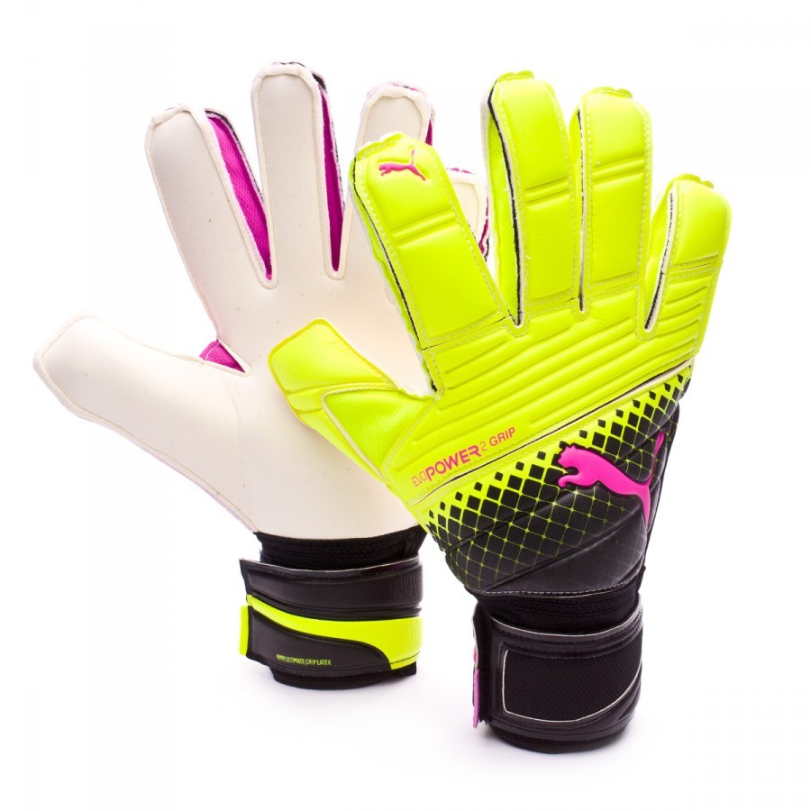 Glove Puma evoPower Grip 2.3 RC Tricks Pink glo-Safety yellow 