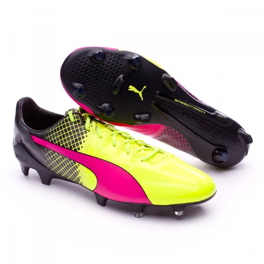 puma pink and yellow boots
