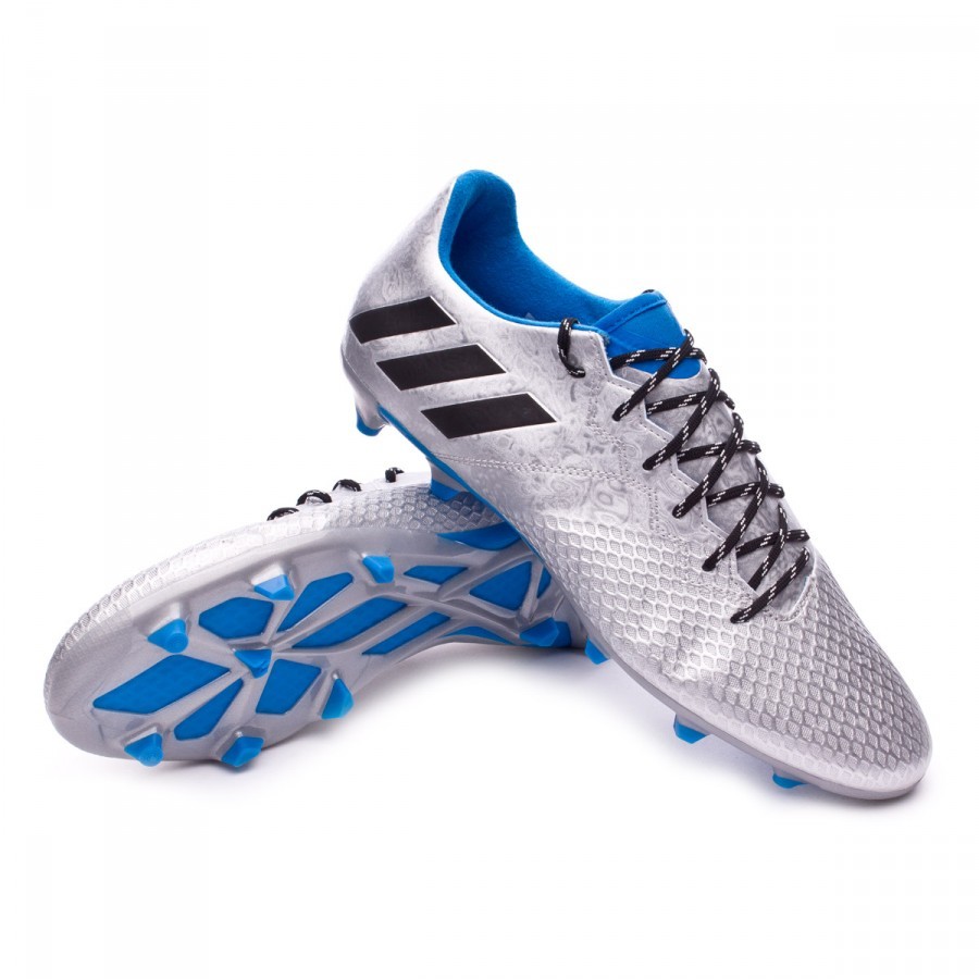 Football Boots adidas Messi 16.3 FG Silver metallic-Black-Shock blue -  Football store Fútbol Emotion