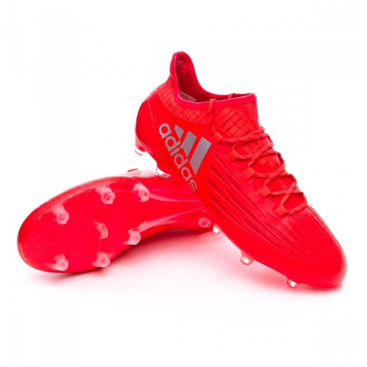 Zapatos de fútbol adidas X 16.1 FG Solar red-Silver metallic 
