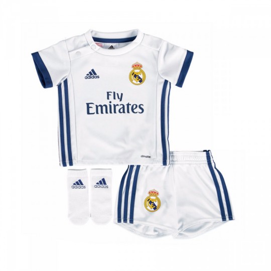 Conjunto adidas Bebé Real Madrid Primera Equipación 2016-2017 Crystal white-Raw purple - Tienda ...