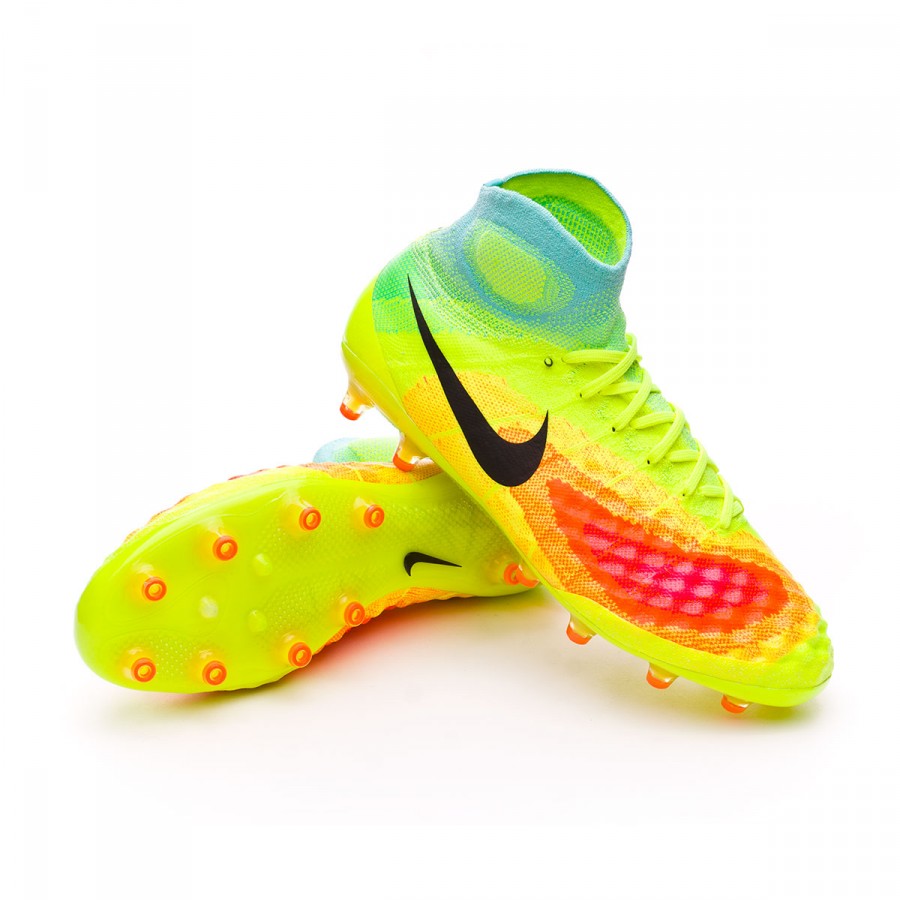 Football Boots Nike Magista Obra II ACC AG-Pro Volt-Black-Total orange-Pink  blast - Football store Fútbol Emotion