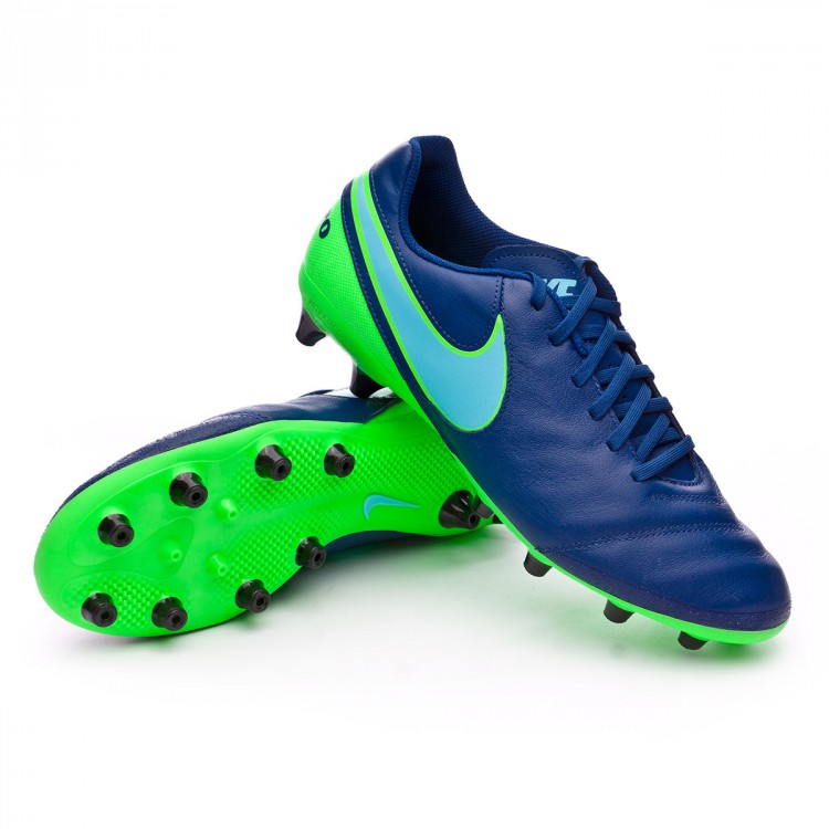 Football Boots Nike Tiempo Genio Leather II AG-Pro Coastal blue-Polarized  blue-Rage green - Football store Fútbol Emotion