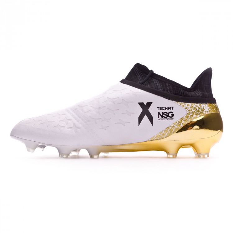 Bota de fútbol adidas X 16+ Purechaos FG White-Core black-Gold 