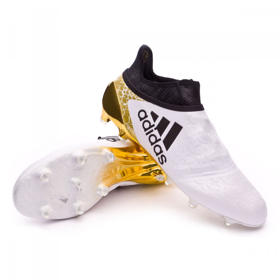 Scarpe adidas X 16+ Purechaos FG White-Core black-Gold metallic - Negozio  di calcio Fútbol Emotion