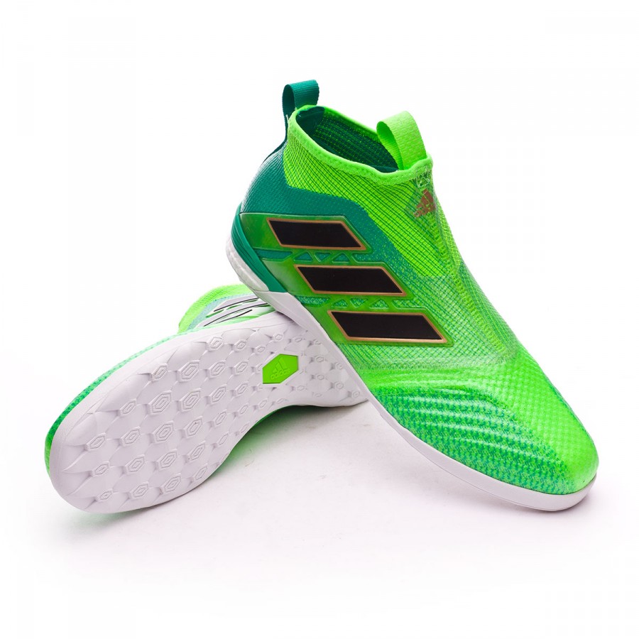 Futsal Boot adidas Ace Tango 17+ Purecontrol IN Solar green-Core black-Core  green - Football store Fútbol Emotion