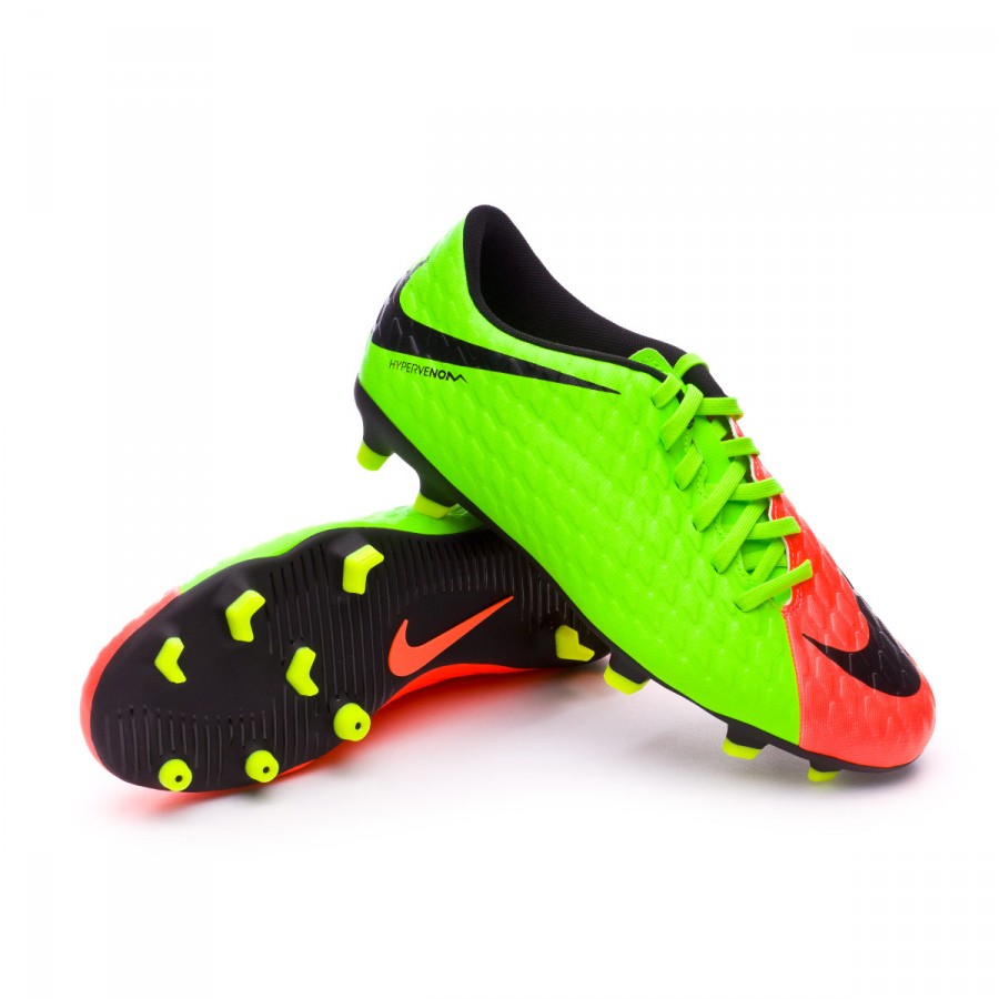 Bota de fútbol Nike Hypervenom Phade III FG Electric green-Black-Hyper  orange-Volt - Tienda de fútbol Fútbol Emotion