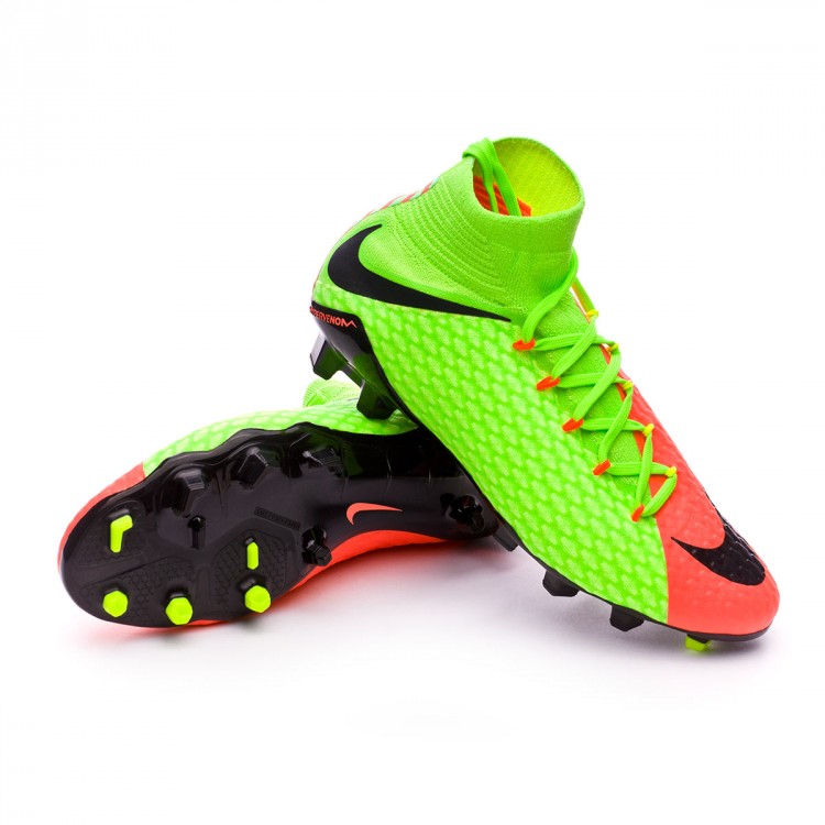 Scarpe Nike Hypervenom Phatal III DF FG Electric green-Black-Hyper  orange-Volt - Negozio di calcio Fútbol Emotion