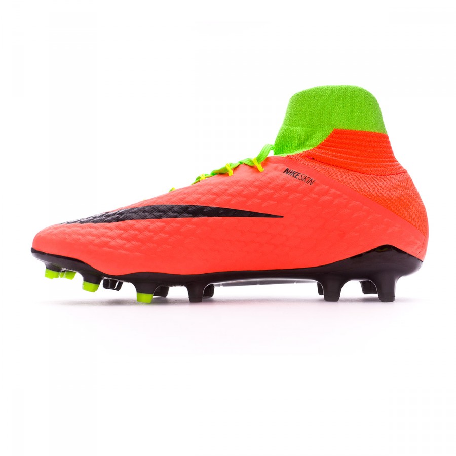 Zapatos de fútbol Nike Hypervenom Phatal III DF FG Electric  green-Black-Hyper orange-Volt - Tienda de fútbol Fútbol Emotion