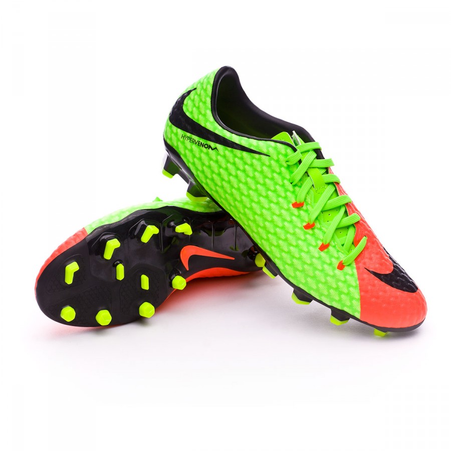 Zapatos de fútbol Nike Hypervenom Phelon III FG Electric green-Black-Hyper  orange-Volt - Tienda de fútbol Fútbol Emotion