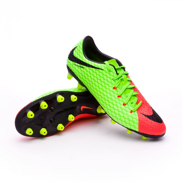 Football Boots Nike Hypervenom Phelon III AG-Pro Electric green-Black-Hyper  orange-Volt - Football store Fútbol Emotion