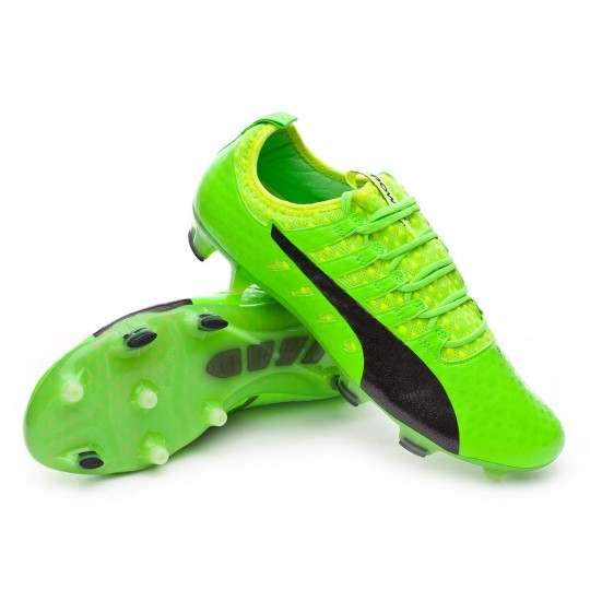 Bota de fútbol Puma evoPOWER Vigor 1 FG Green gecko-Black-Safety yellow -  Tienda de fútbol Fútbol Emotion