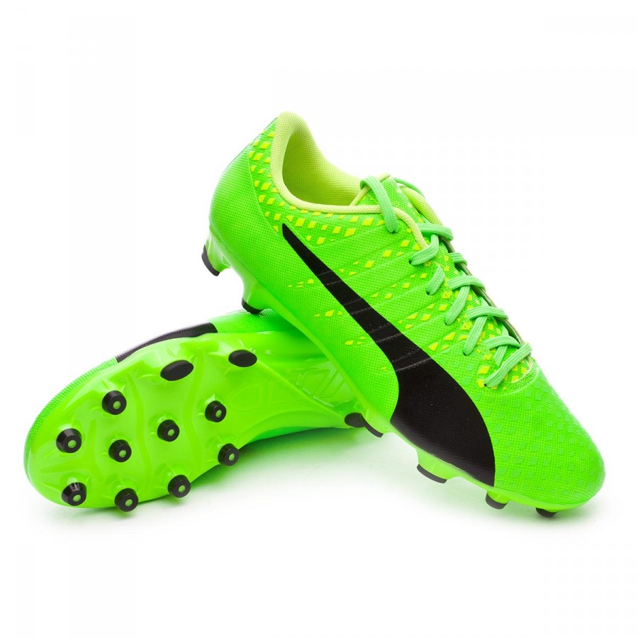Bota de fútbol Puma evoPOWER Vigor 3 AG Green gecko-Black-Safety yellow -  Tienda de fútbol Fútbol Emotion