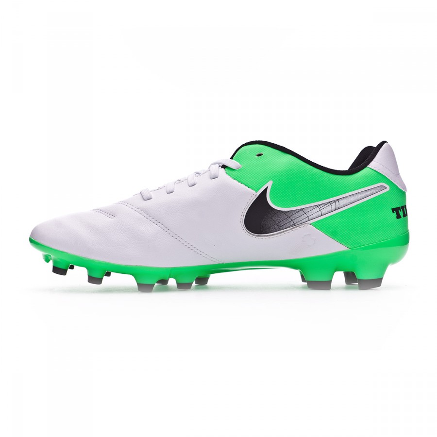 Football Boots Nike Tiempo Genio II Leather FG White-Electro green -  Football store Fútbol Emotion