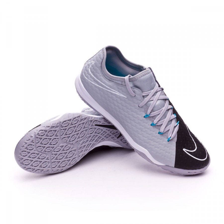 Futsal Boot Nike HypervenomX Finale II IC Wolf grey-Chlorine blue-Dark grey  - Football store Fútbol Emotion