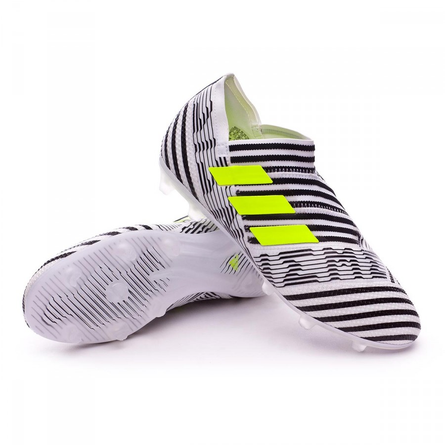 Scarpe adidas Jr Nemeziz 17+ 360 Agility FG White-Solar yellow-Core black -  Negozio di calcio Fútbol Emotion