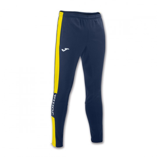 blue and yellow champion sweatpants