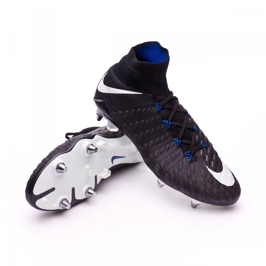 Zapatos de fútbol Nike Hypervenom Phantom III ACC DF SG-Pro  Black-White-Game royal - Tienda de fútbol Fútbol Emotion