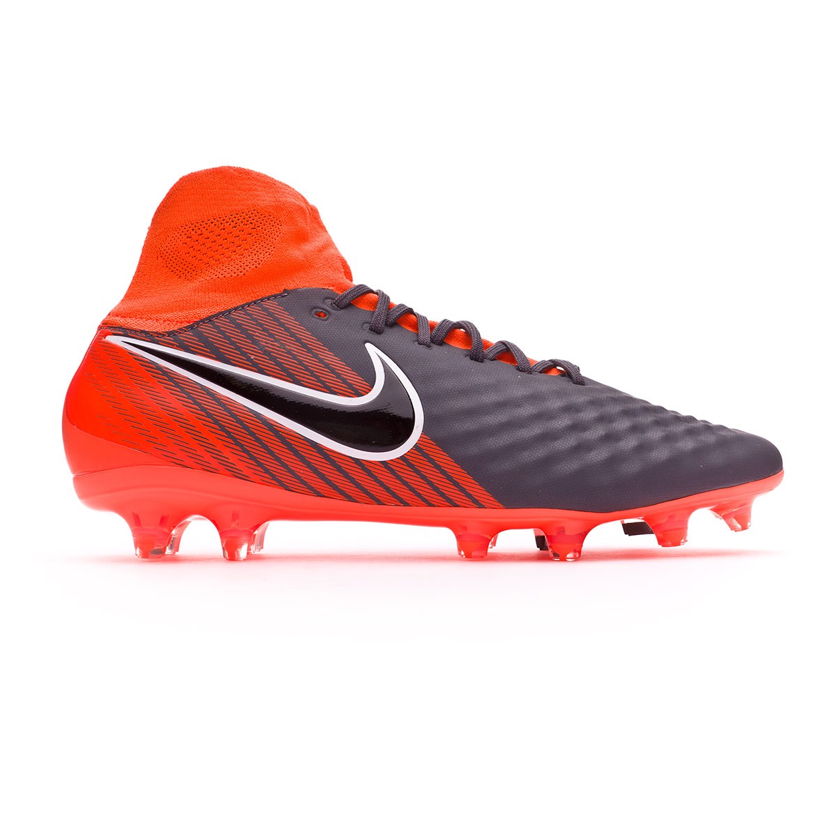 Football Boots Nike Magista Obra II Pro DF FG Dark grey-Black-Total  orange-White - Football store Fútbol Emotion