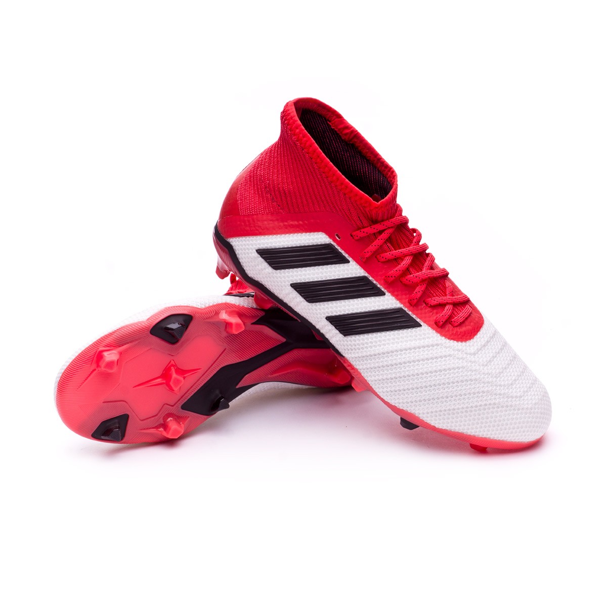 Bota de fútbol adidas Predator 18.1 FG Niño White-Core black-Real coral -  Tienda de fútbol Fútbol Emotion