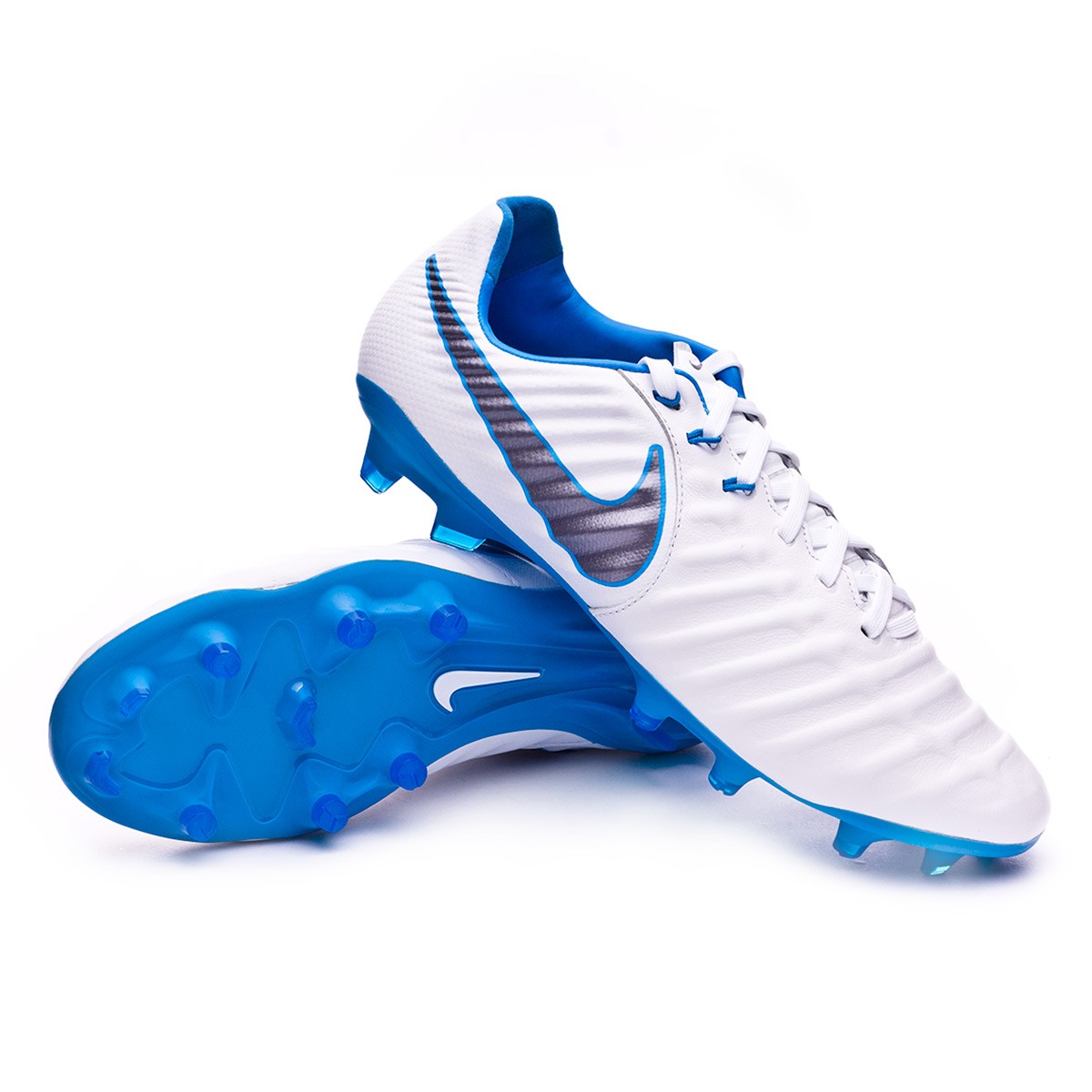 Bota de fútbol Nike Tiempo Legend VII Pro FG White-Metallic cool grey-Blue  hero - Tienda de fútbol Fútbol Emotion