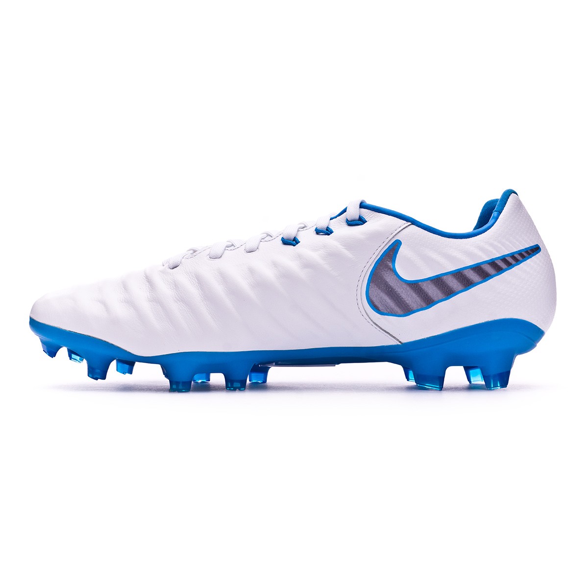 Football Boots Nike Tiempo Legend VII Pro FG White-Metallic cool grey-Blue  hero - Football store Fútbol Emotion