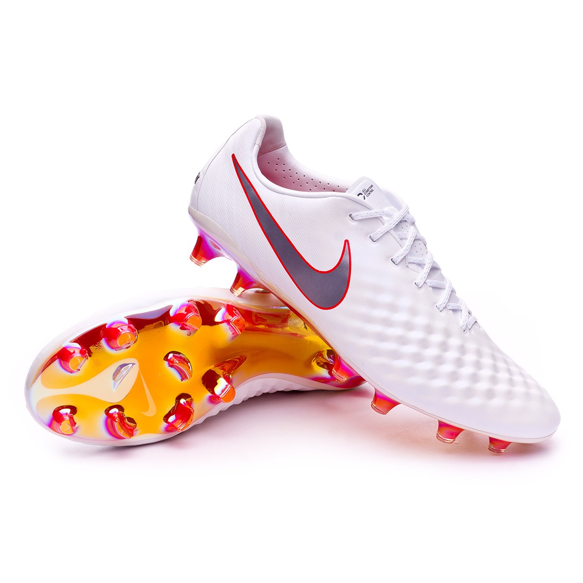 Football Boots Nike Magista Obra II Elite FG White-Metallic cool grey-Light  crimson - Football store Fútbol Emotion
