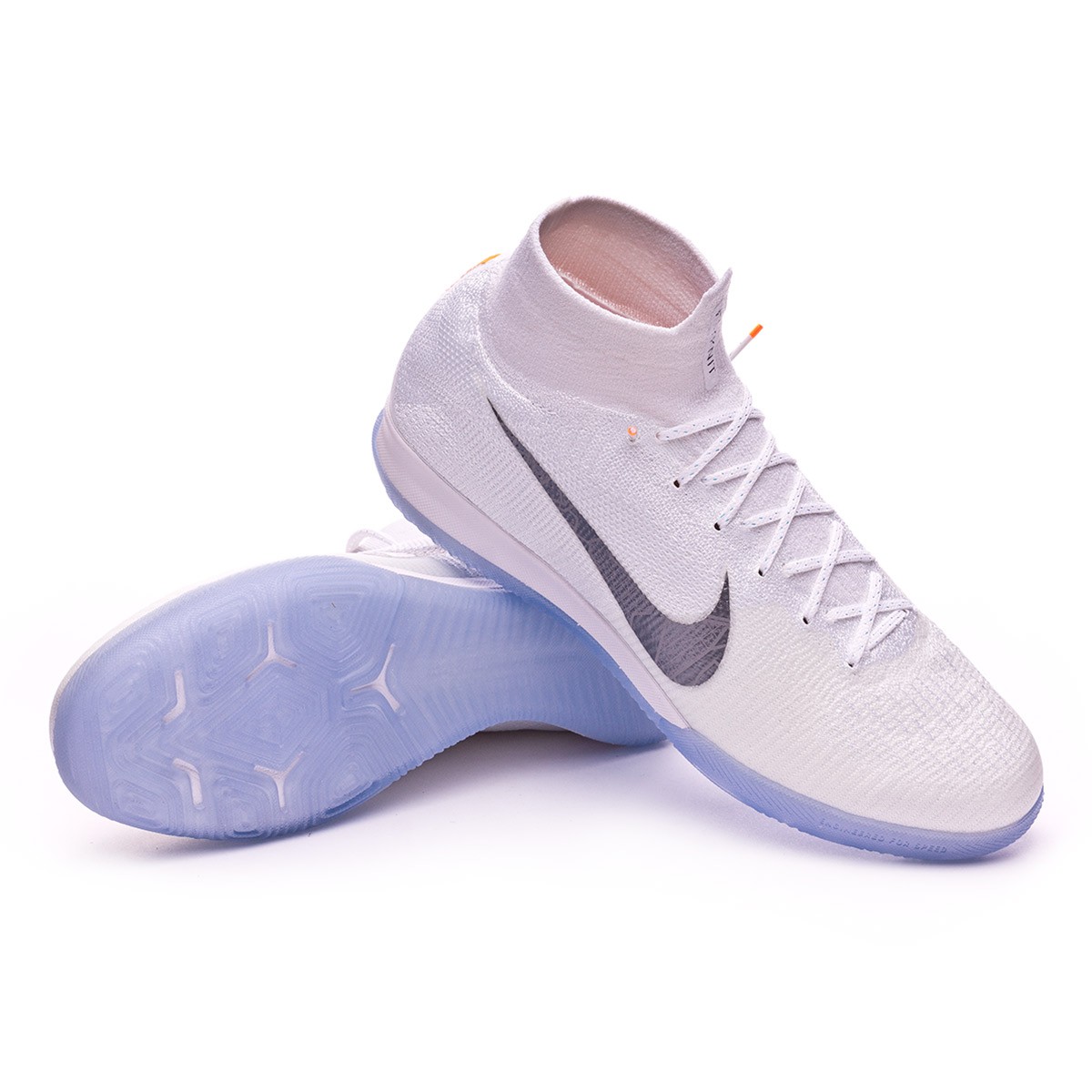Futsal Boot Nike Mercurial SuperflyX VI Elite IC White-Metallic cool grey -  Football store Fútbol Emotion