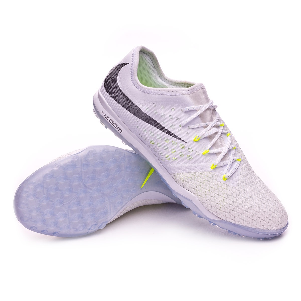 Zapatilla Nike Hypervenom Zoom PhantomX III Pro Turf White-Metallic cool  grey-Volt-Metallic cool g - Tienda de fútbol Fútbol Emotion