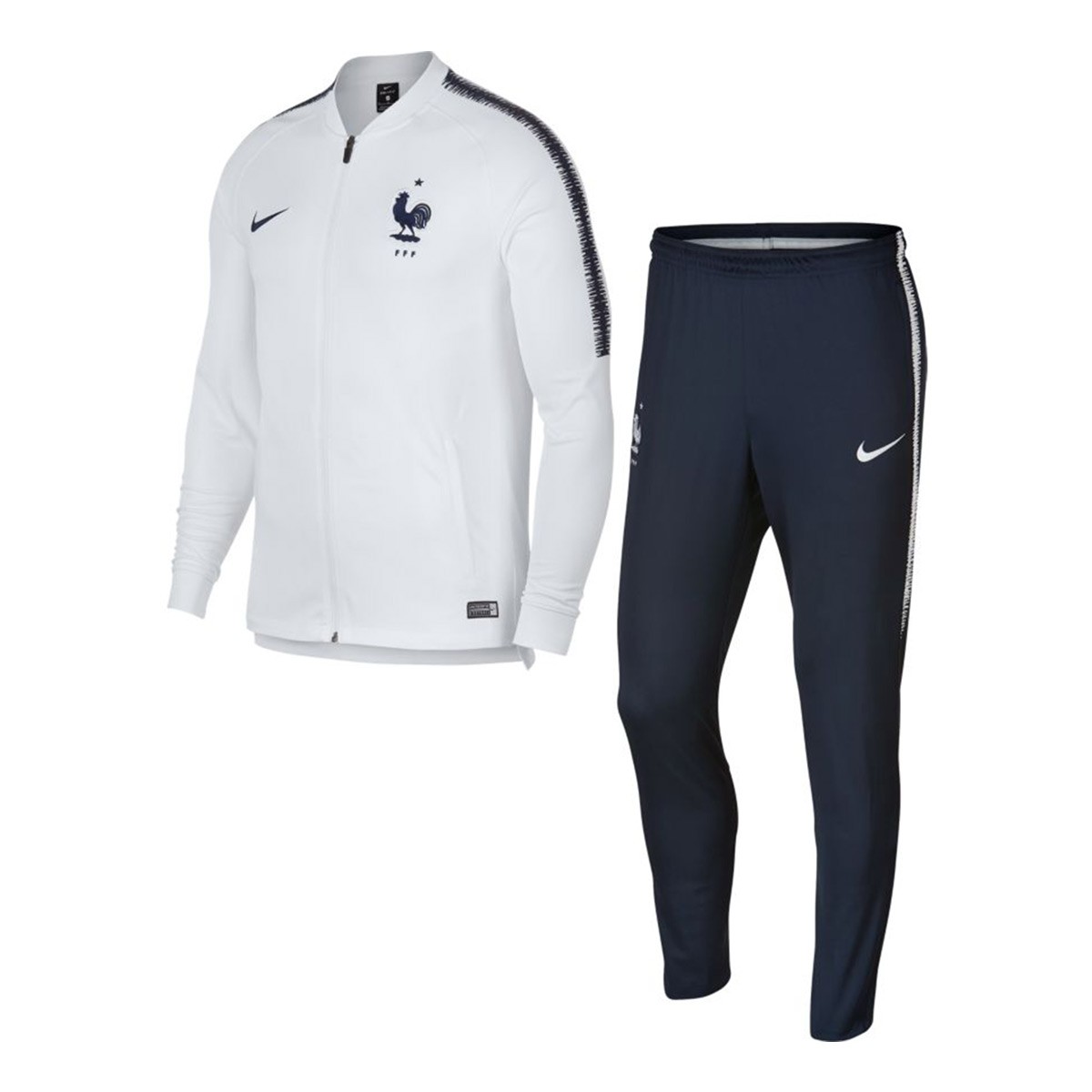 Tracksuit Nike Francia Dry Squad 2018-2019 White-Obsidian - Football ...
