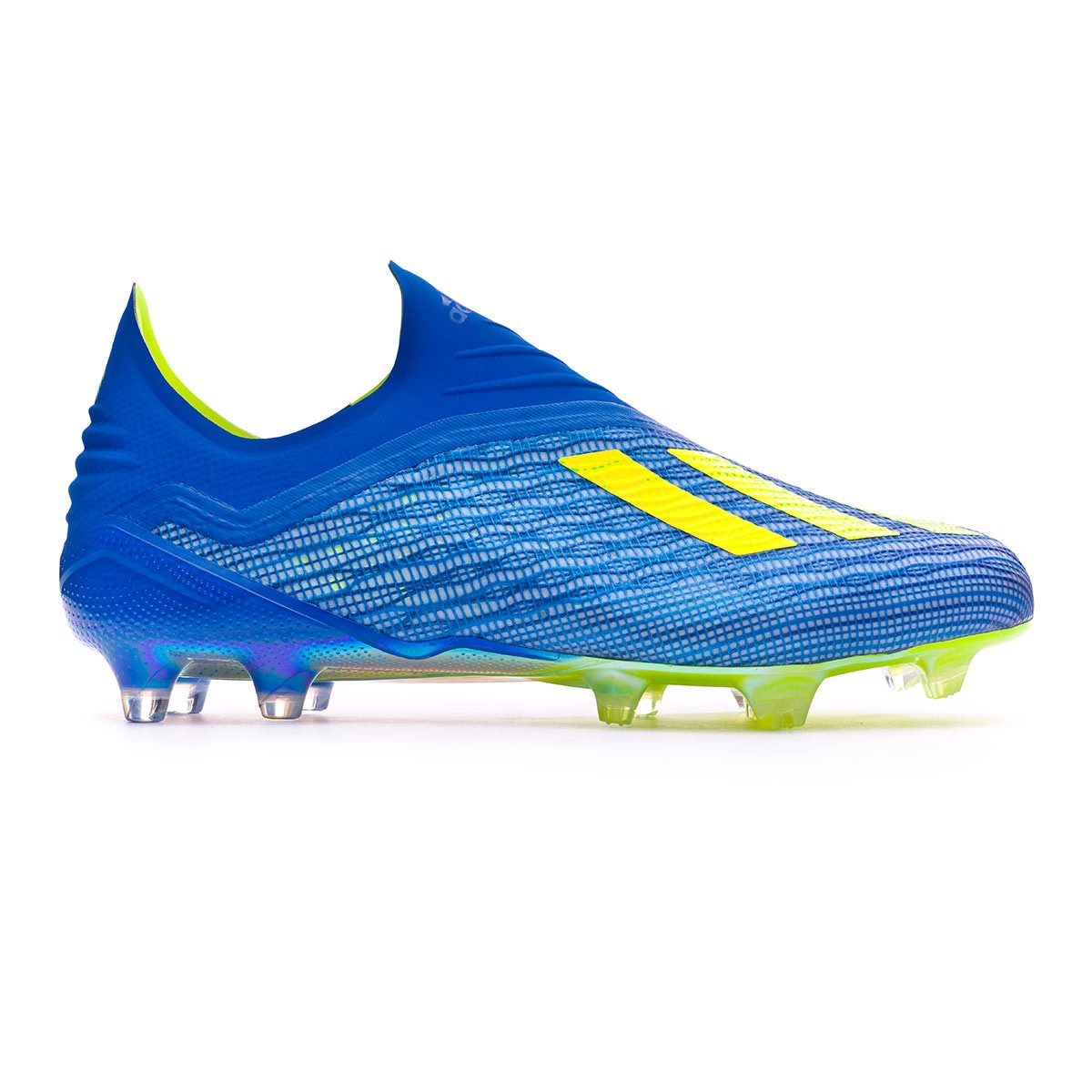 Bota de fútbol adidas X 18+ FG Foot blue-Solar yellow-Black - Tienda de  fútbol Fútbol Emotion