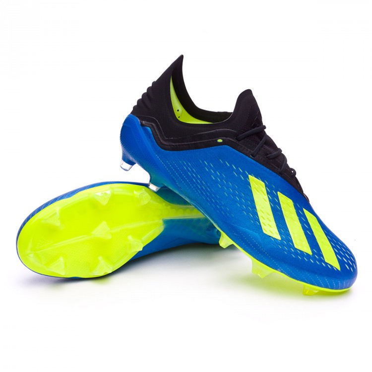 Zapatos de fútbol adidas X 18.1 FG Foot blue-Solar yellow-Black 