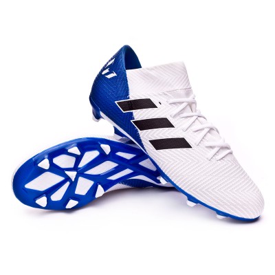 Football Boots Adidas Nemeziz Messi 18 3 Fg White Core Black Football Blue Futbol Emotion