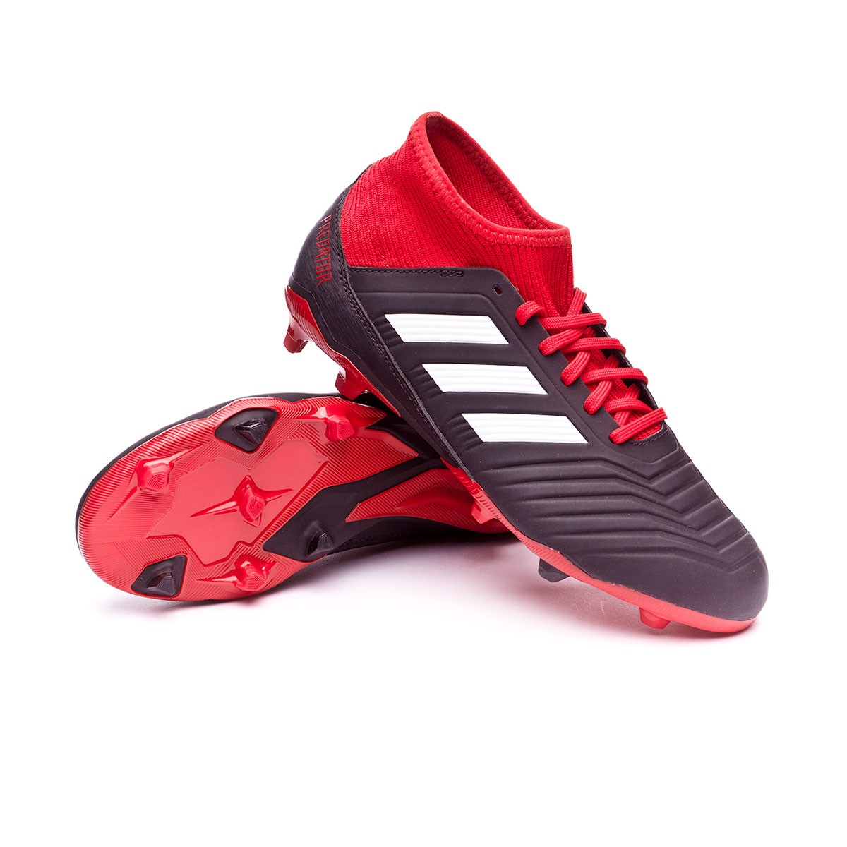 Football Boots adidas Kids Predator 18.3 FG Core black-White-Red - Football  store Fútbol Emotion