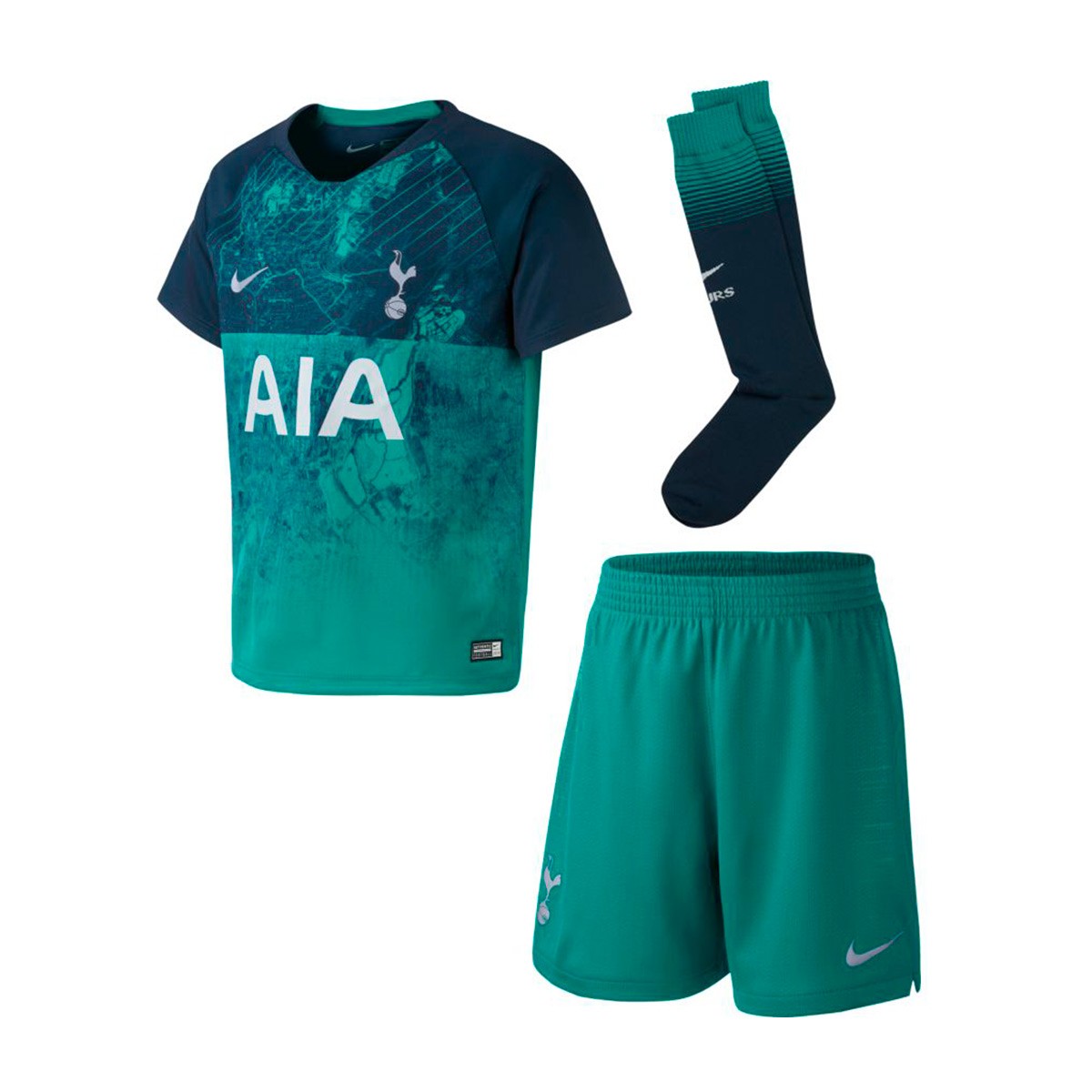 Conjunto Nike Tottenham Hotspur FC Tercera Equipación 2018-2019 Niño  Neptune green-Armory navy - Tienda de fútbol Fútbol Emotion