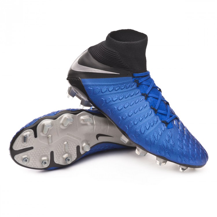 Zapatos de fútbol Nike Hypervenom Phantom III Elite DF FG Racer  blue-Metallic silver-Black-Volt - Tienda de fútbol Fútbol Emotion