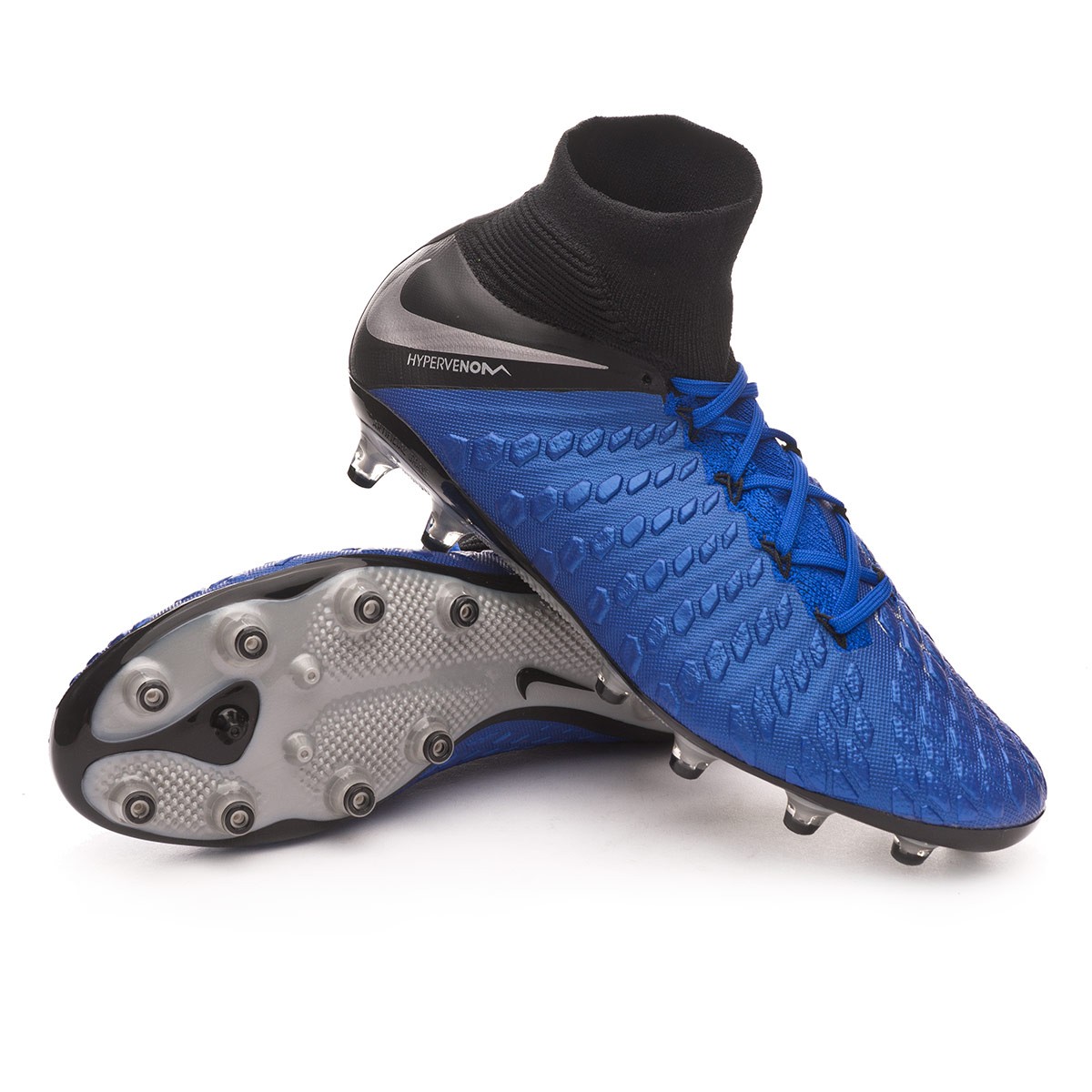 Scarpe Nike Hypervenom Phantom III Elite DF AG-Pro Racer blue-Metallic  silver-Black-Volt - Negozio di calcio Fútbol Emotion