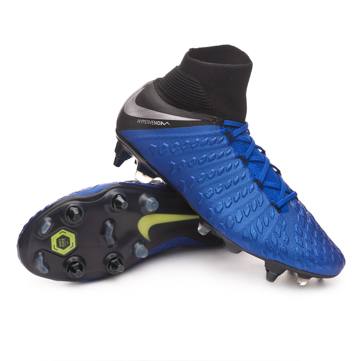 Zapatos de fútbol Nike Hypervenom Phantom III Elite DF Anti-Clog SG-Pro  Racer blue-Metallic silver-Black-Volt - Tienda de fútbol Fútbol Emotion