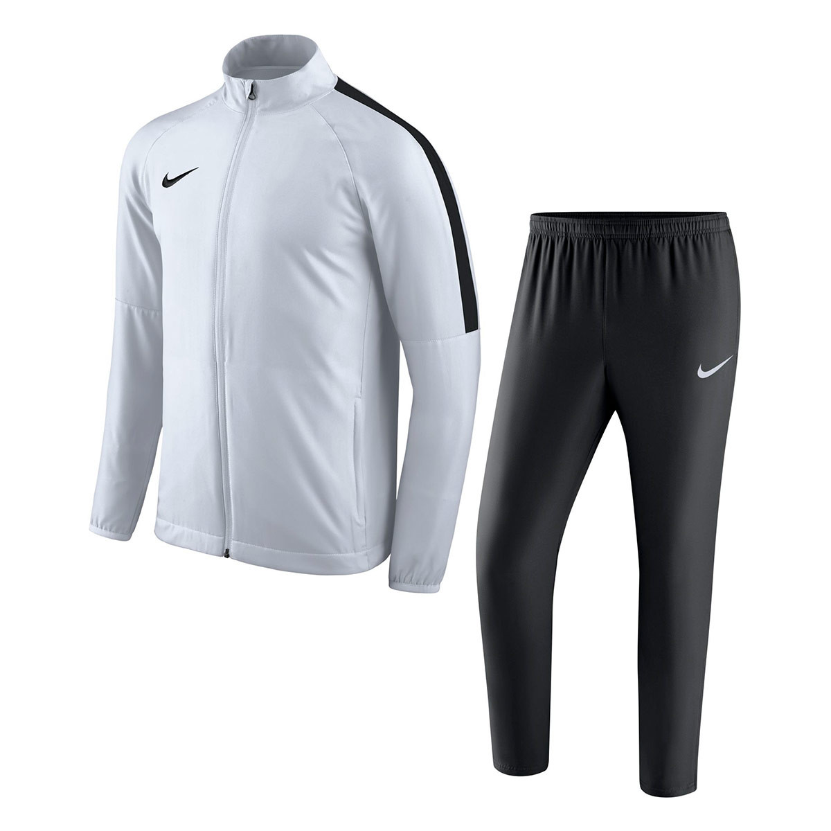 nike academy tracksuit black and white