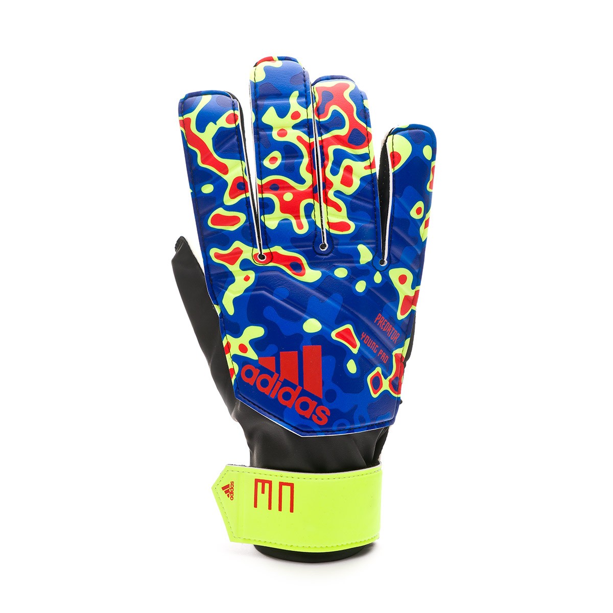 blue and yellow football gloves