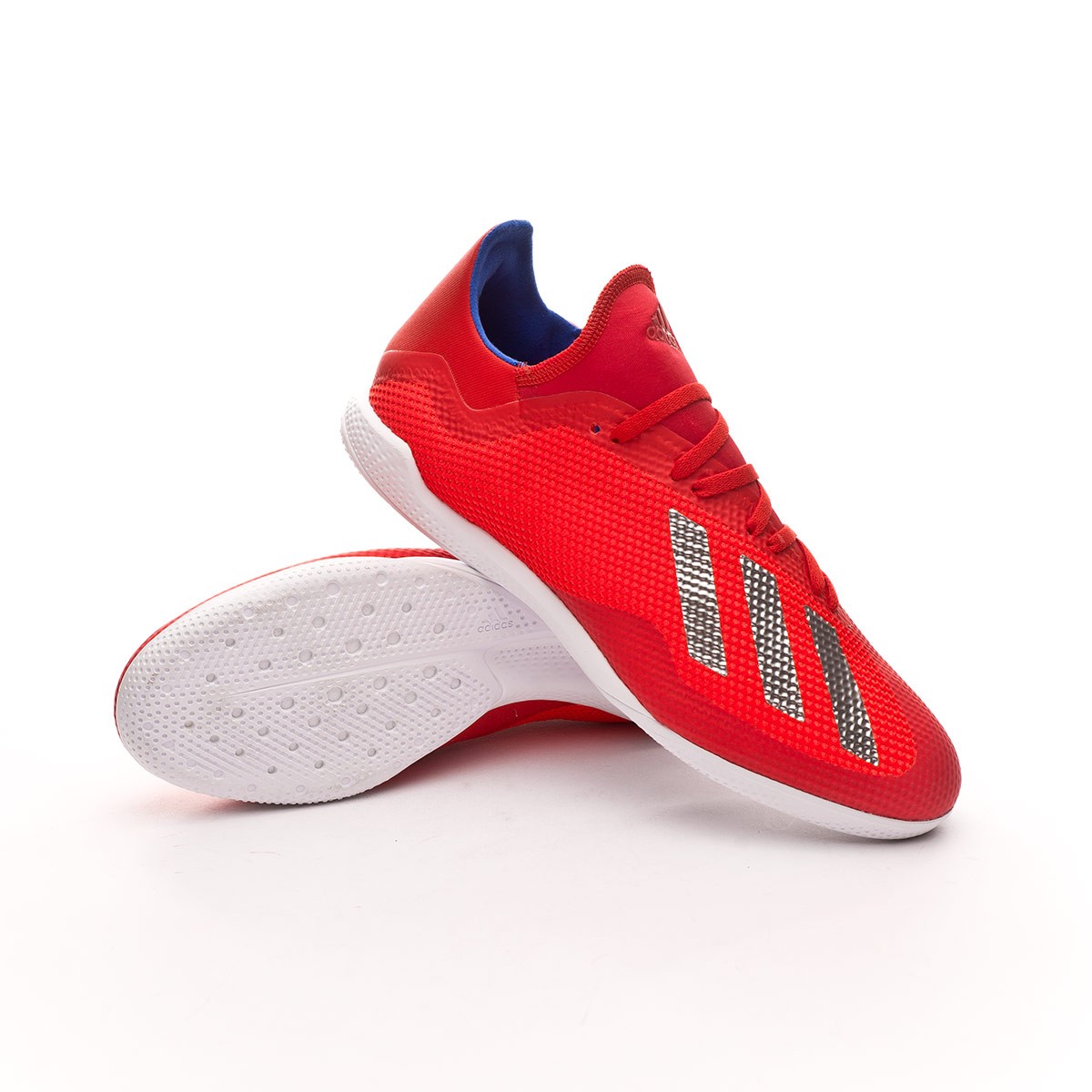 Futsal Boot adidas X Tango 18.3 IN Active red-Silver metallic-Bold blue -  Football store Fútbol Emotion