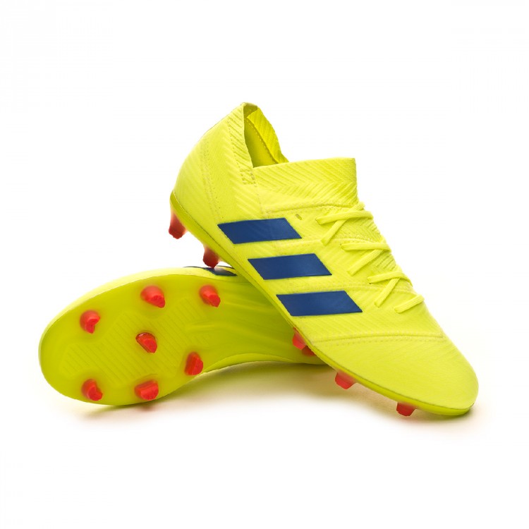 Scarpe adidas Nemeziz 18.1 FG Junior Solar yellow-Football blue-Active red  - Negozio di calcio Fútbol Emotion