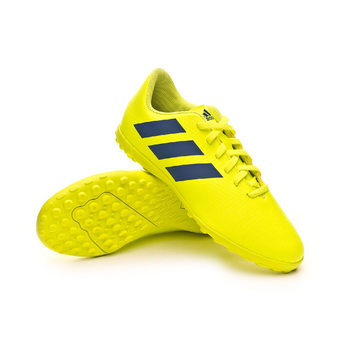 Football Boot adidas Nemeziz 18.4 Turf Niño Solar yellow-Football  blue-Active red - Football store Fútbol Emotion