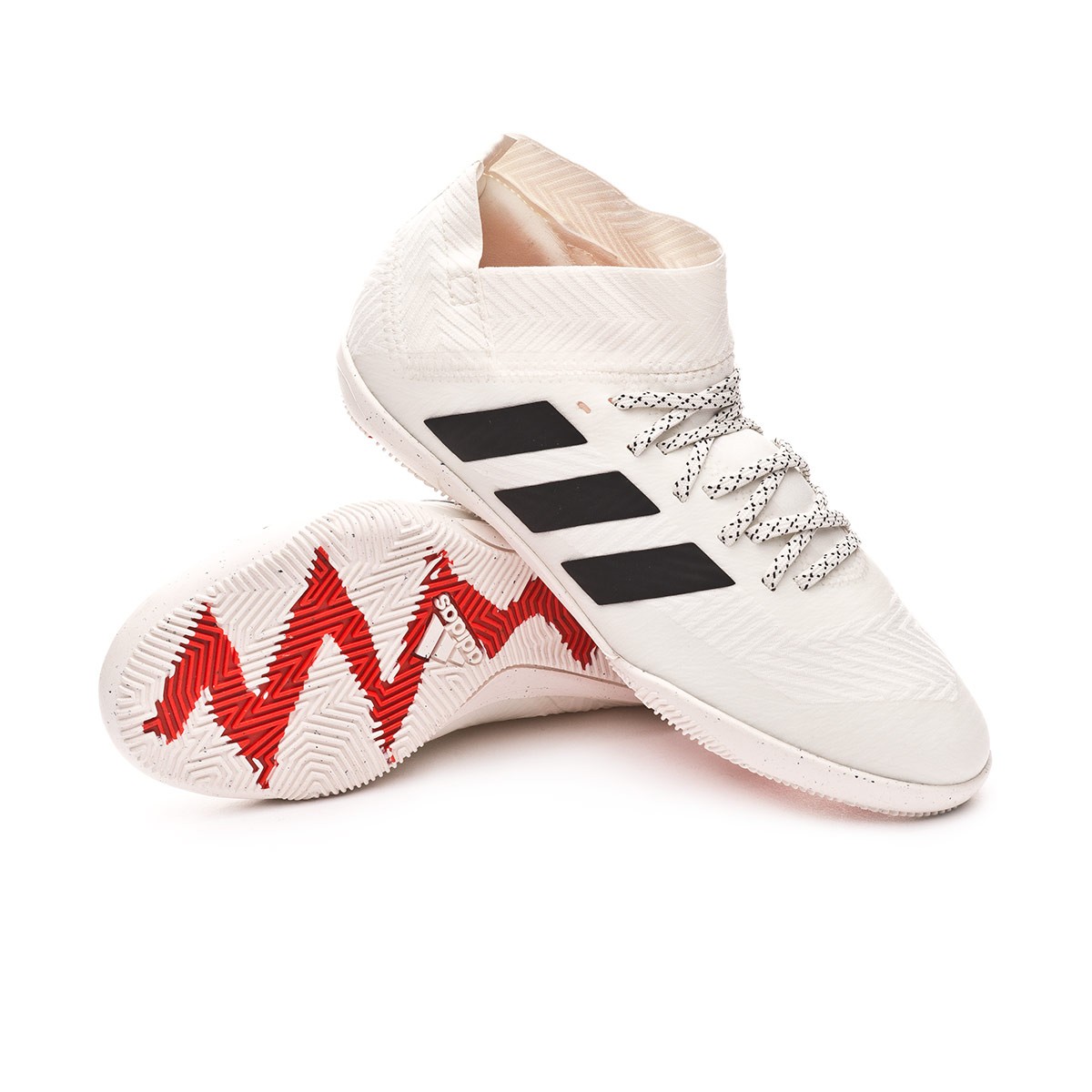 Futsal Boot adidas Kids Nemeziz Tango 18.3 IN Off white-Core black-Active  red - Football store Fútbol Emotion