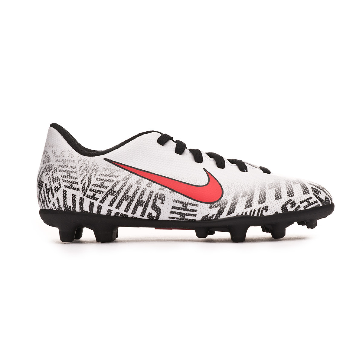 Football Boots Nike Mercurial Vapor XII Club FG Neymar Jr Niño  White-Challenge red-Black - Football store Fútbol Emotion