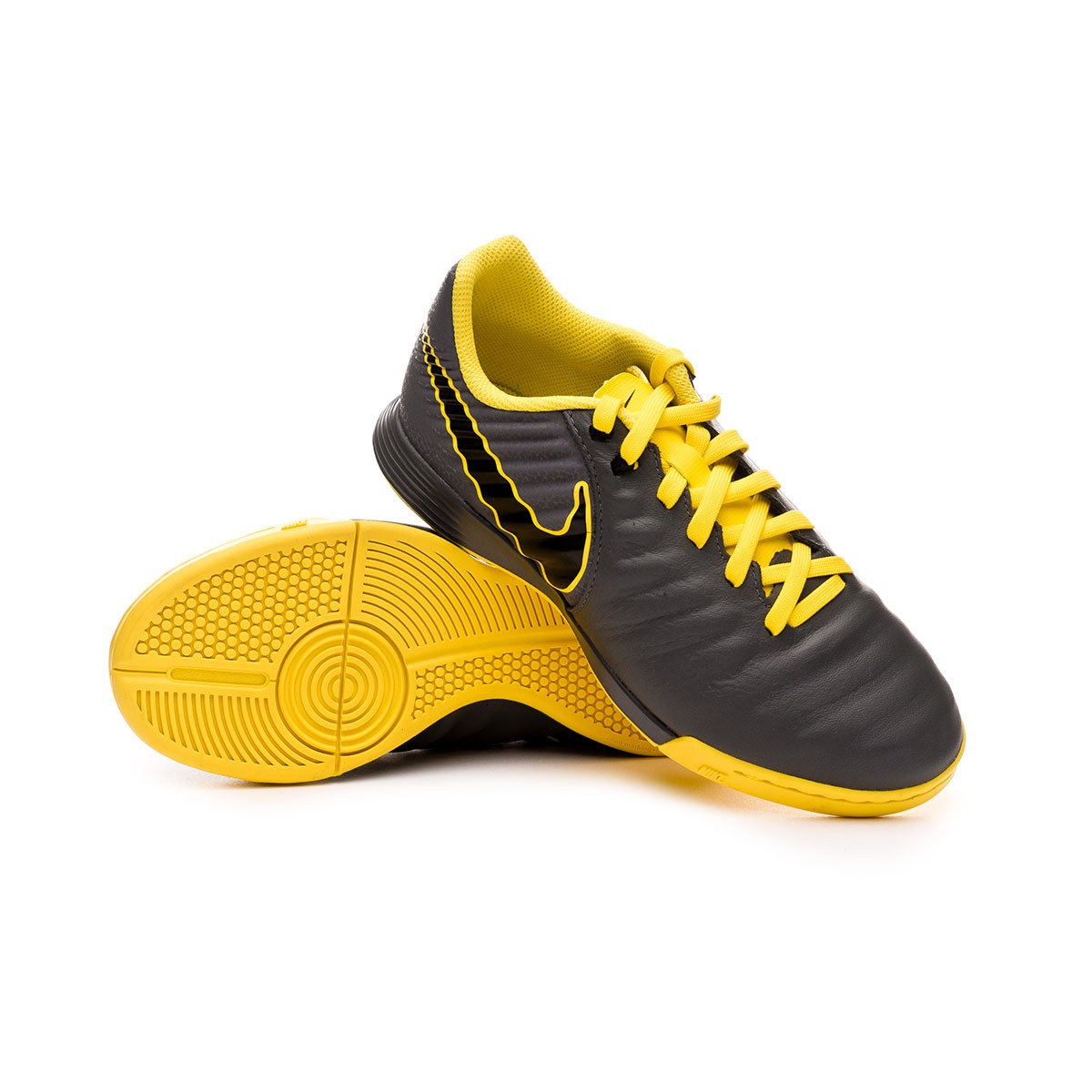 Futsal Boot Nike Tiempo LegendX VII Academy IC Niño Dark grey-Black-Optical  yellow - Football store Fútbol Emotion